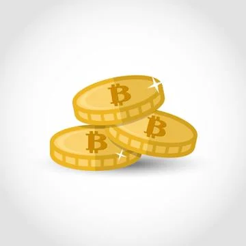 Bitcoin illustration vector over white. Stock Illustration