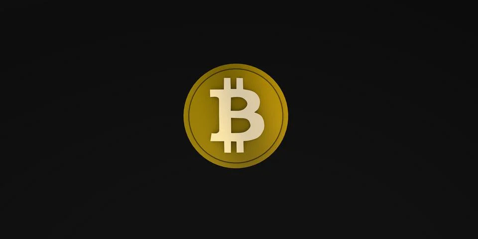 Bitcoin image on black background Stock Illustration