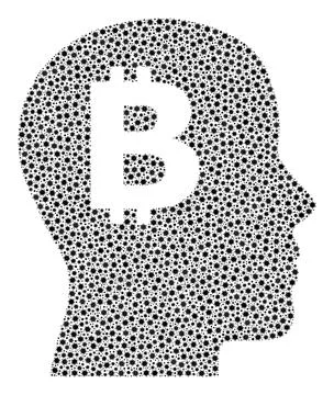 Bitcoin Imagination Composition Icon with Coronavirus Infection Elements イラスト素材