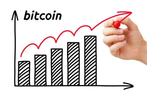 Bitcoin Increasing Price Graph Stockfoto's