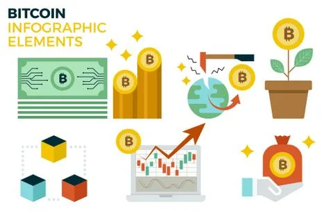 Bitcoin Infographic Elements Stock-Illustration