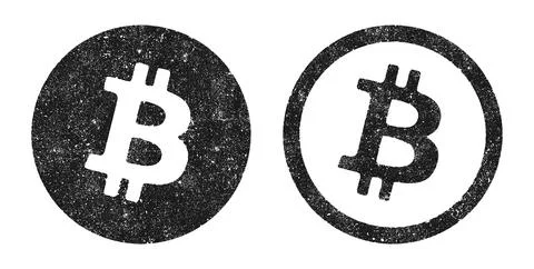 Bitcoin ink stamps Stock Illustration