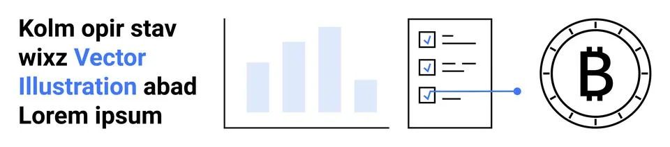 Bitcoin Integration in Analytics Data Visualization and Cryptocurrency Tracki Stock Illustration