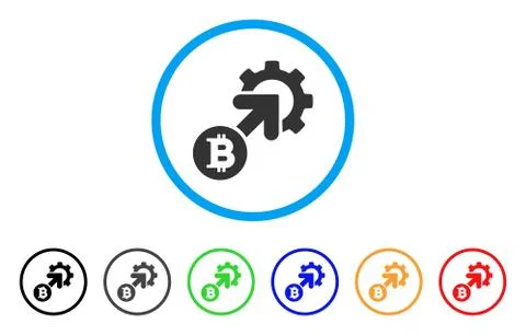 Bitcoin Integration Cog Rounded Icon Stock Illustration