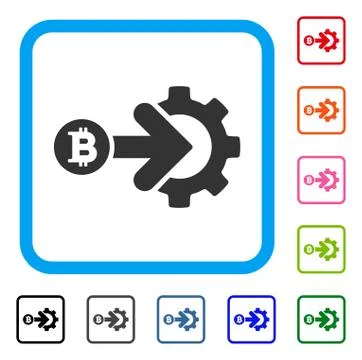 Bitcoin Integration Gear Framed Icon Stock-Illustration