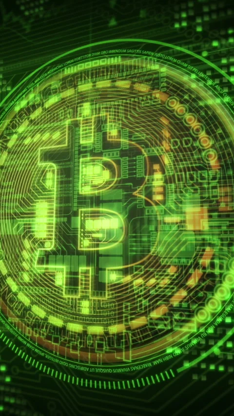 Bitcoin Intro. Technological background Stock Footage 292118179