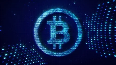 Bitcoin Intro.Particle explosion. Stock Footage 81253481