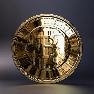 Bitcoin isolated on black background Stock Illustration