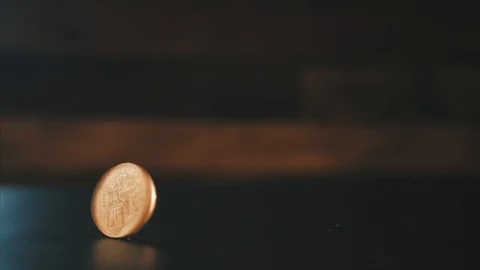 Bitcoin isolated on black Stock Footage 87280927