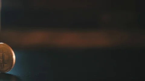 Bitcoin isolated on black Stock Footage 87281009