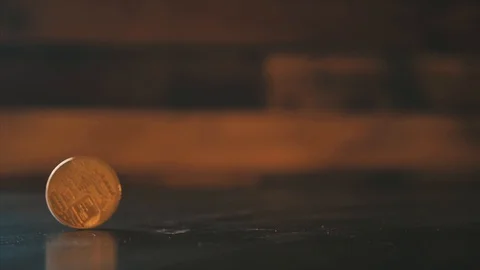 Bitcoin isolated on black Stock Footage 87304282