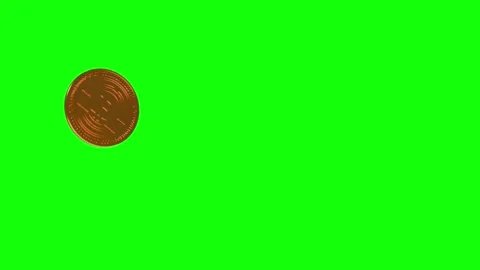 Bitcoin isolated digital cryptocurrency gold coin soars and falls on green .. 動画素材 318770395