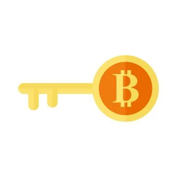 Bitcoin Key Symbol Vector Illustration Graphic Stock Illustration