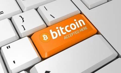 Bitcoin keyboard Stock Illustration