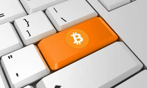 Bitcoin keyboard Stock Illustration