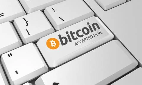 Bitcoin keyboard Stock Illustration