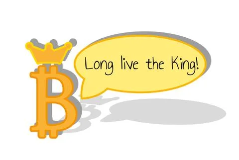 Bitcoin with kingdom crown Stock Illustration