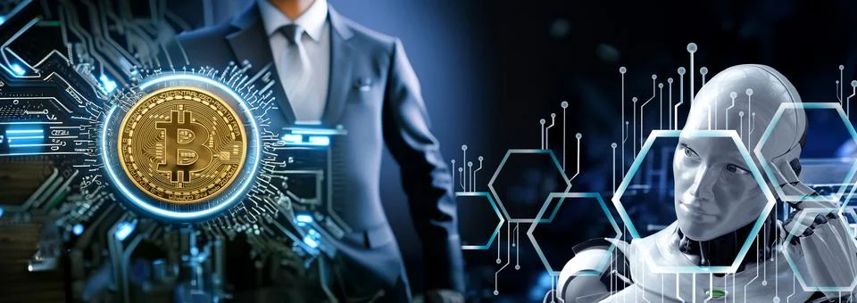 Bitcoin layout and hacker on the network Stock Illustration