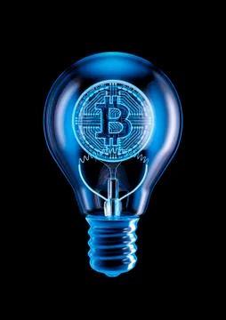 Bitcoin light bulb Illustrazione stock