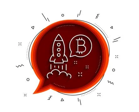 Bitcoin line icon. Cryptocurrency startup sign. Vector イラスト素材