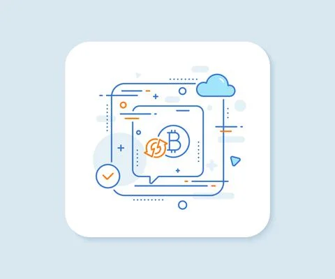 Bitcoin line icon. Refresh cryptocurrency coin sign. Vector 스톡 일러스트