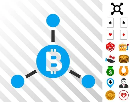 Bitcoin Links Icon with Bonus Illustrazione stock