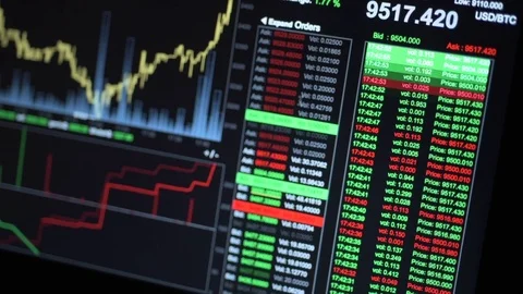 Bitcoin live price screen Stock Footage 82944324