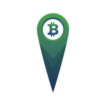 Bitcoin location logo element design template icon Stock Illustration