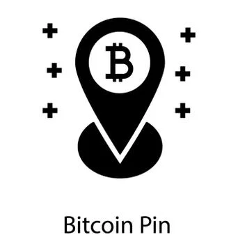 Bitcoin Location Pin Stock Illustration