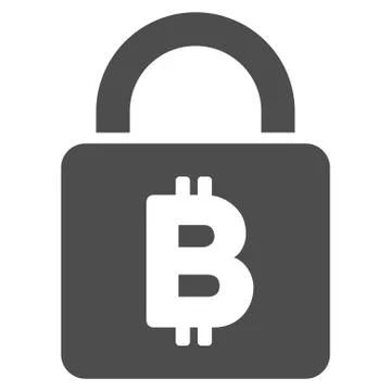 Bitcoin Lock Flat Icon Stock Illustration
