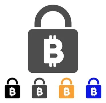 Bitcoin Lock Vector Icon 스톡 일러스트