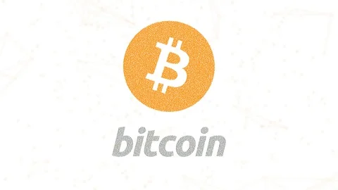 Bitcoin logo digital currency with name, moving particles effect, digital money Stock Footage 111663426