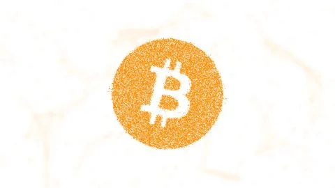 Bitcoin logo digital currency, particles effect, futuristic digital money 库存插图