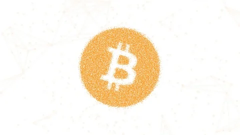 Bitcoin logo digital currency without name, moving particles, digital money Stock Footage 111662794