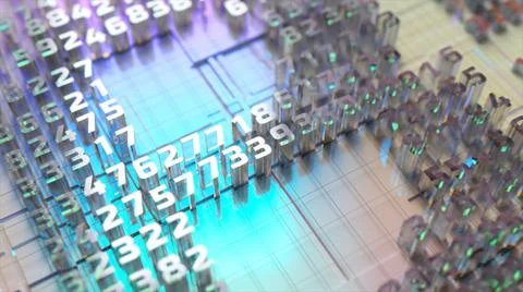 Bitcoin logo in the form of a microcircuit. Cryptocurrency transactions Illustrazione stock