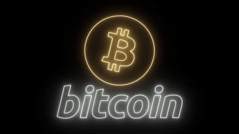 Bitcoin logo with neon lights Stock Footage 104330720