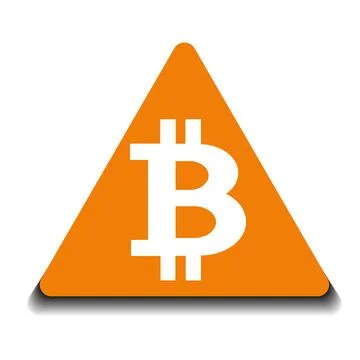 Bitcoin logo in orange triangle. Cryptocurrency symbol isolated on white ba.. Stock Illustration