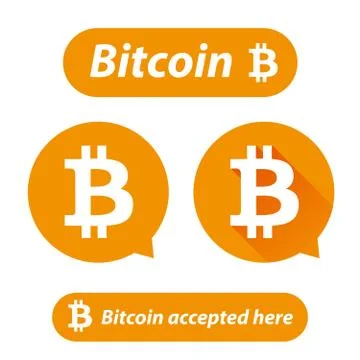 Bitcoin logo sign button set Illustrazione stock