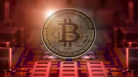 Bitcoin losing value red alert for investors 3d illustration Foto stock