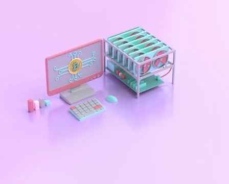 Bitcoin machine  cryptocurrency. Stock Illustration