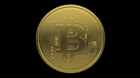 Bitcoin made of gold in close up Stock Illustration