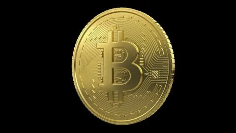 Bitcoin made of gold in close up Stock Illustration