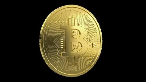 Bitcoin made of gold in close up Stock Illustration