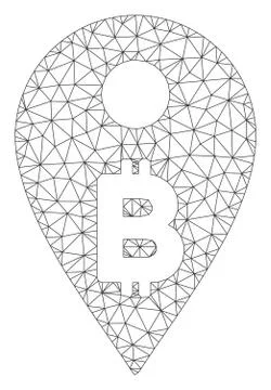 Bitcoin Map Marker Vector Mesh Network Model Ilustración de archivo