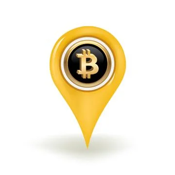 Bitcoin Map Pin Illustrazione stock