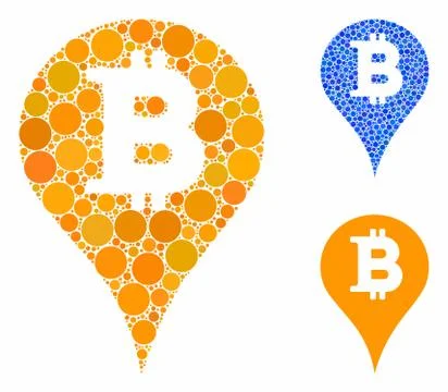 Bitcoin Marker Composition Icon of Round Dots Illustrazione stock
