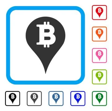 Bitcoin Marker Framed Icon Illustrazione stock