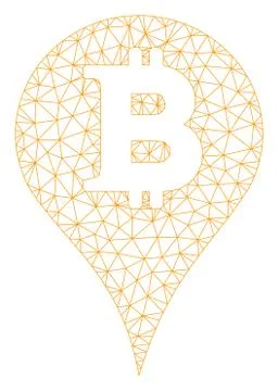 Bitcoin Marker Vector Mesh Carcass Model 스톡 일러스트
