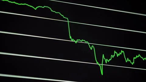 Bitcoin Market Chart Showing Steep Price Decline 库存影片 345562692