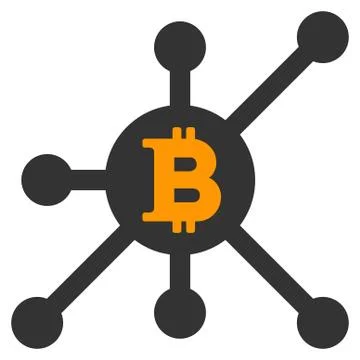 Bitcoin Masternode Connect Flat Icon Illustrazione stock